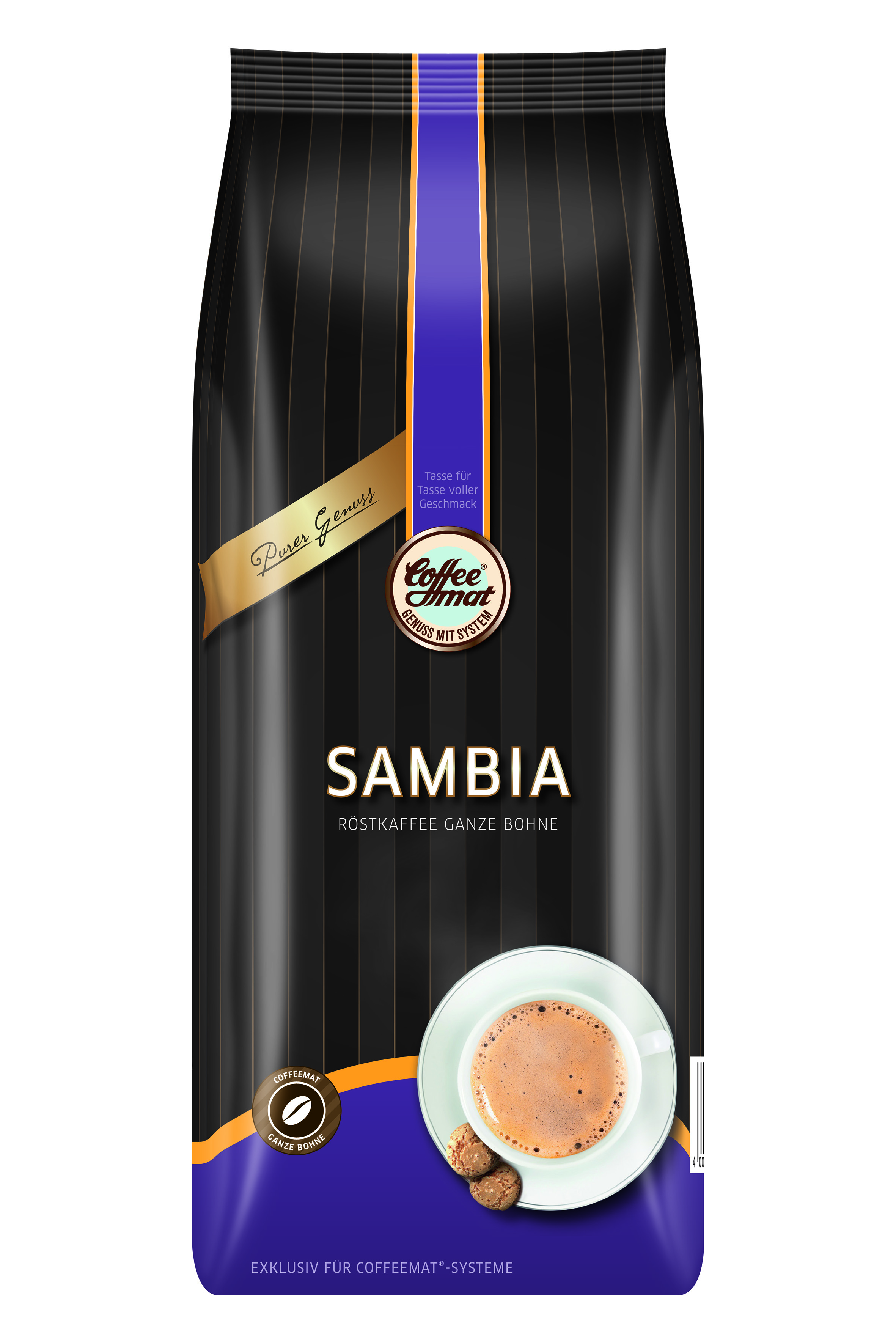 COFFEEMAT SAMBIA Kaffee ganze Bohne mit 10 Btl. à 74 Tassen