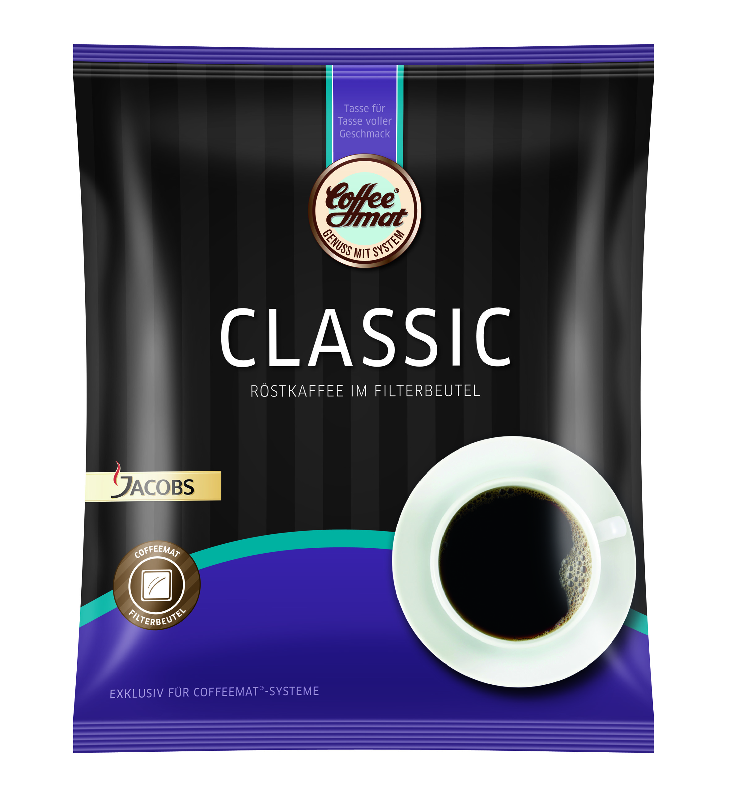 COFFEEMAT CLASSIC Kaffeekissen für halbe Kanne mit 55 Btl. à 7 Tassen von Jacobs