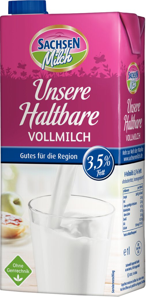 Sachsen H-Milch 3,5% 1 Liter Schraubvers