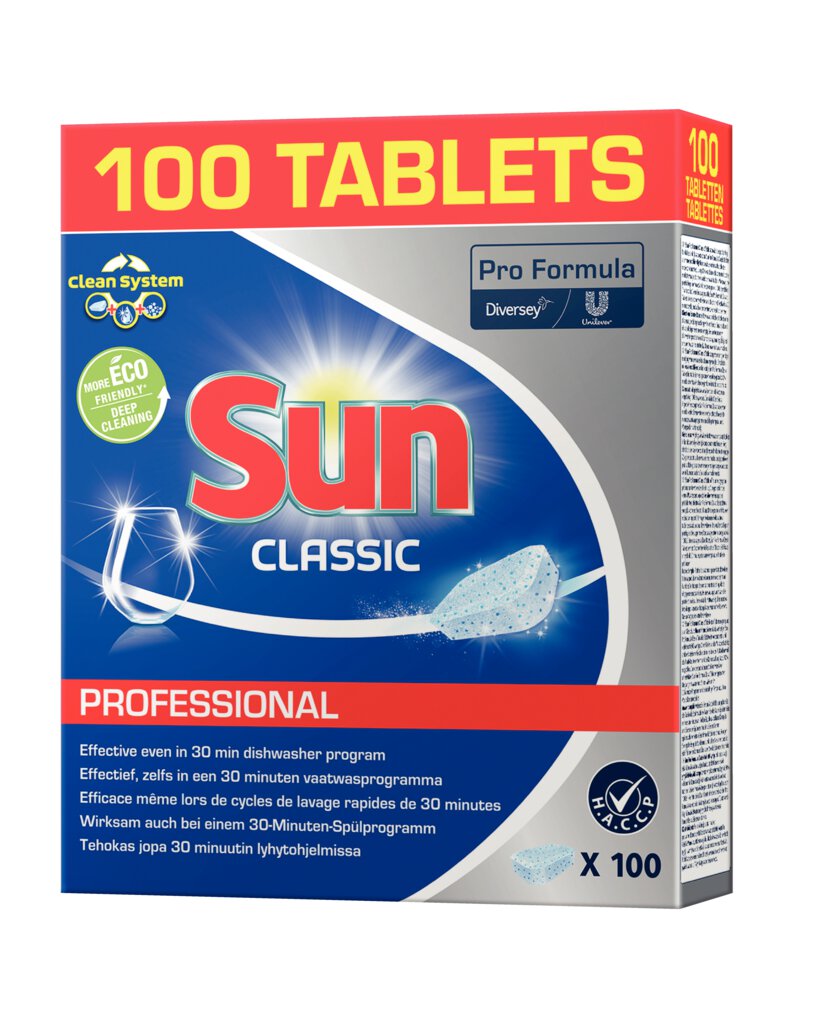 SUN Professional Spülmaschinentabs, Classic, 100 Tabs