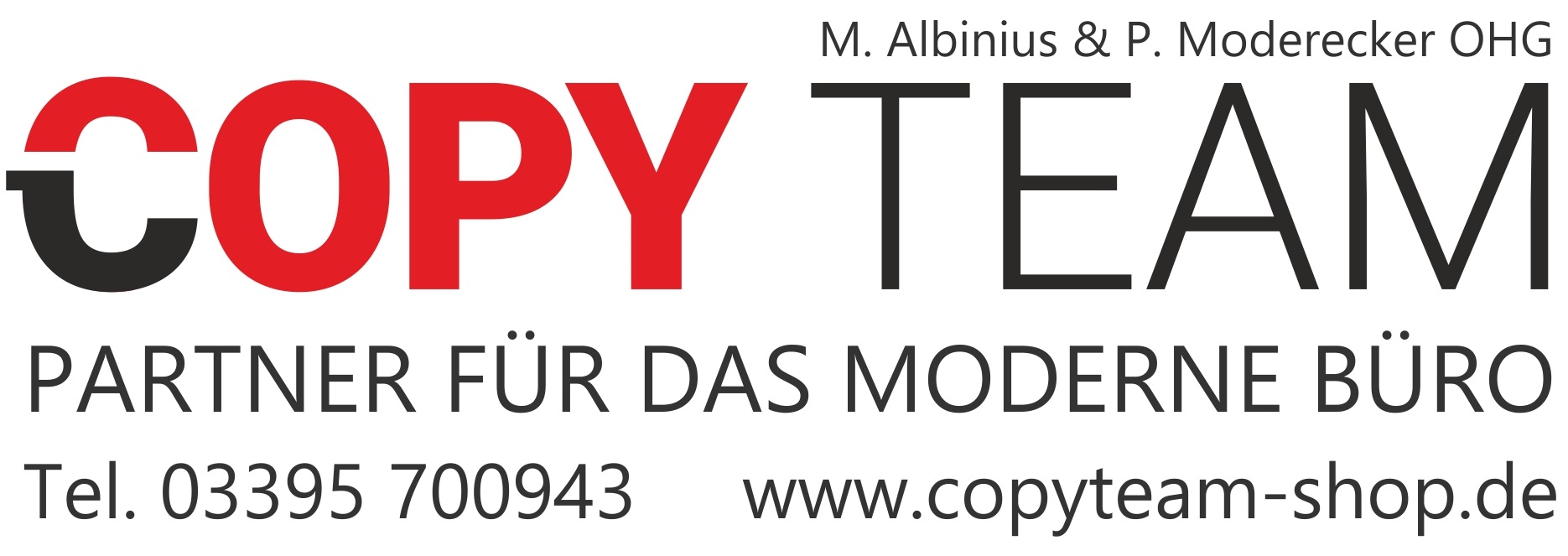 Logo Copy Team M. Albinius + P. Moderecker OHG