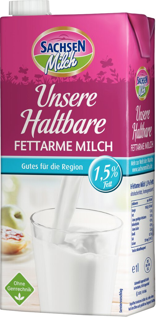 Sachsen H-Milch 1,5% 1 Liter Schraubvers
