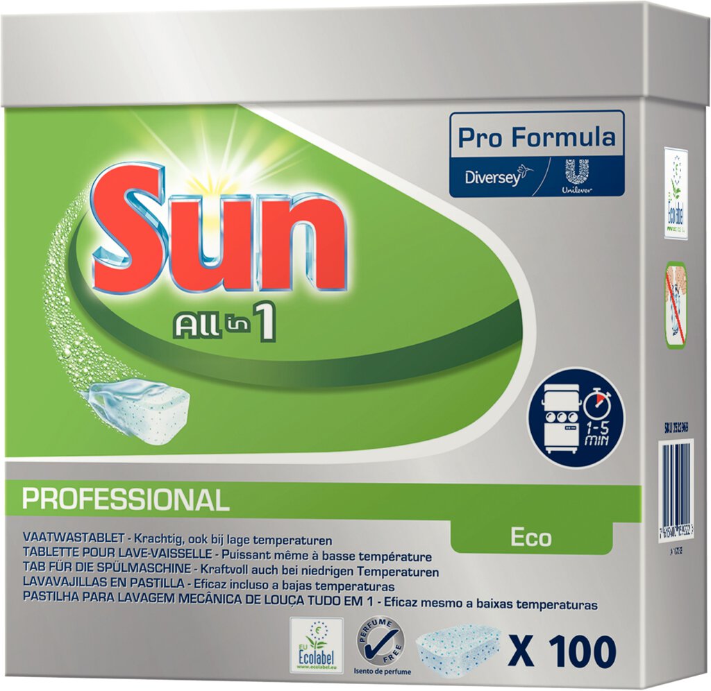 SUN Professional Spülmaschinentabs All-in-1 ECO, 100 Tabs